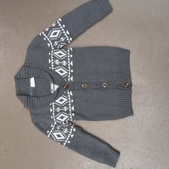 Crazy 8 Grey/White 4 Button Sweater - Picture 2 of 6
